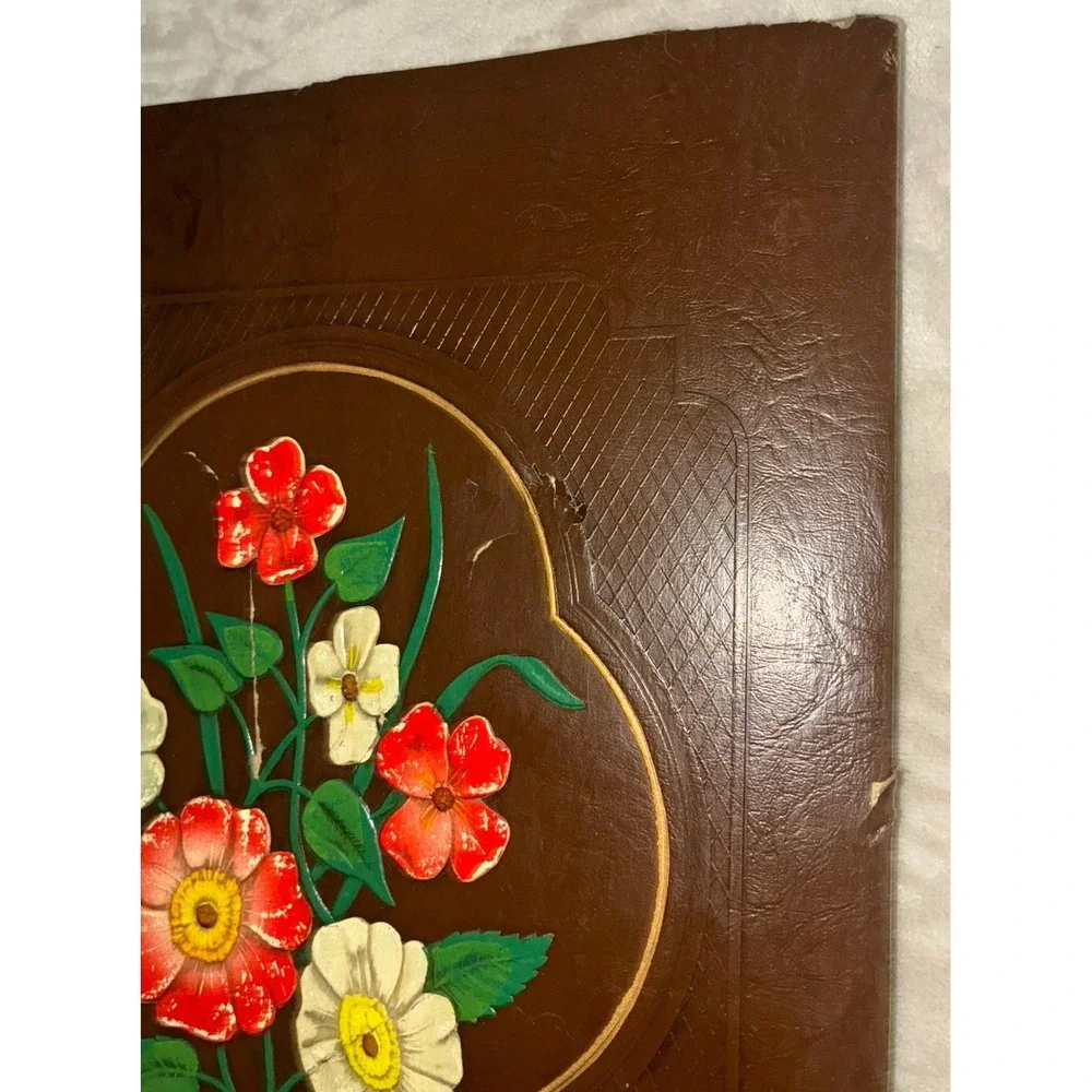 Vintage 1940s Scrapbook Brown Floral 100 Pages 14.5x12